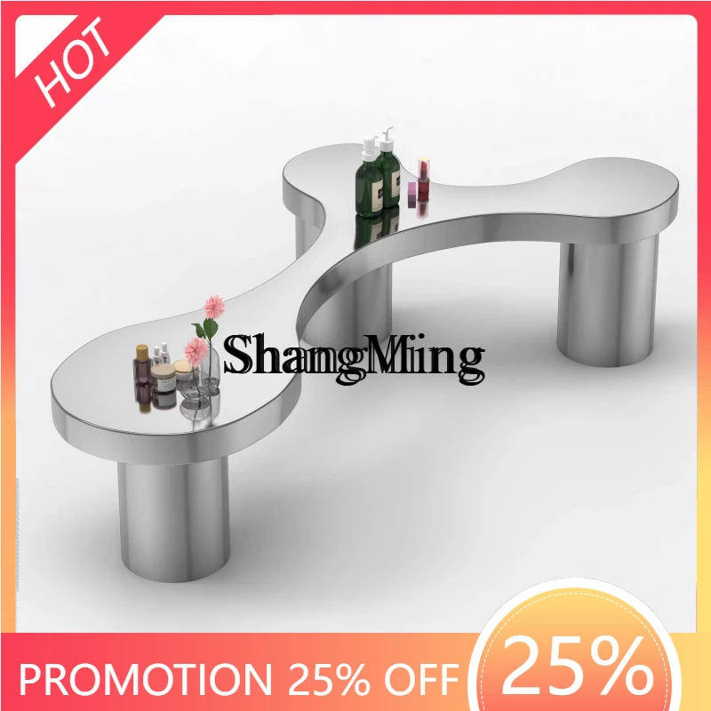 

CL high-end haircut mirror table hair dyeing table special stainless steel perm and dyeing table for perm and dyeing area