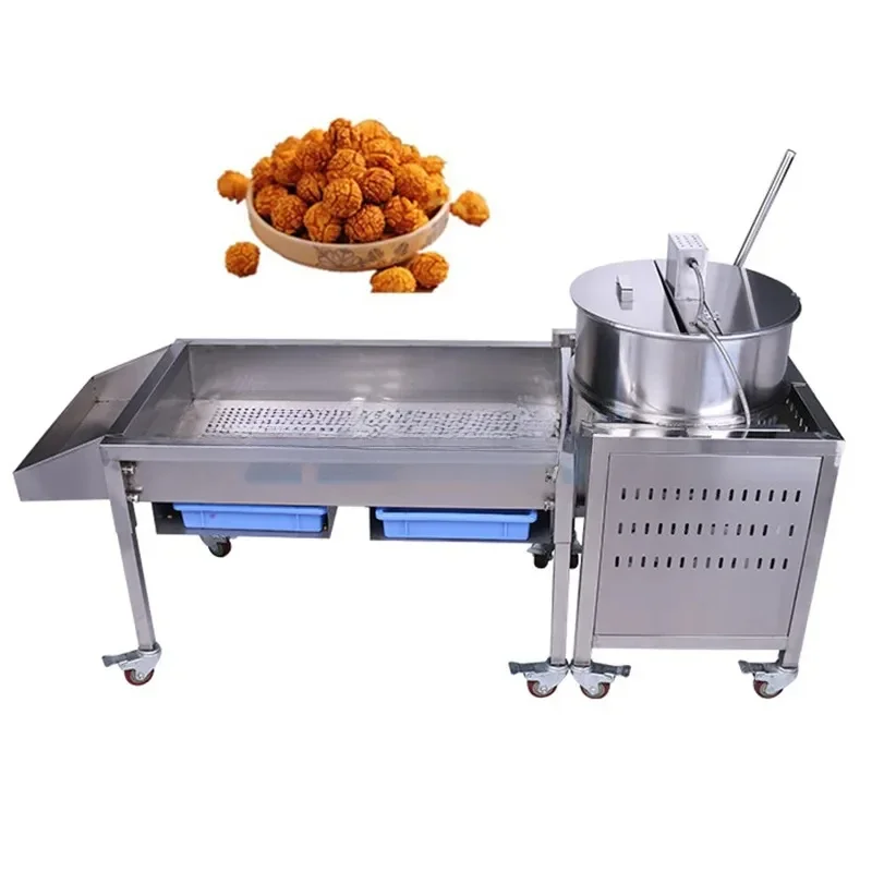 Round Shape Sweet Popcorn Making Machine Gas Heating Mushroom Special Flavored Circular Corn Popper Equipment