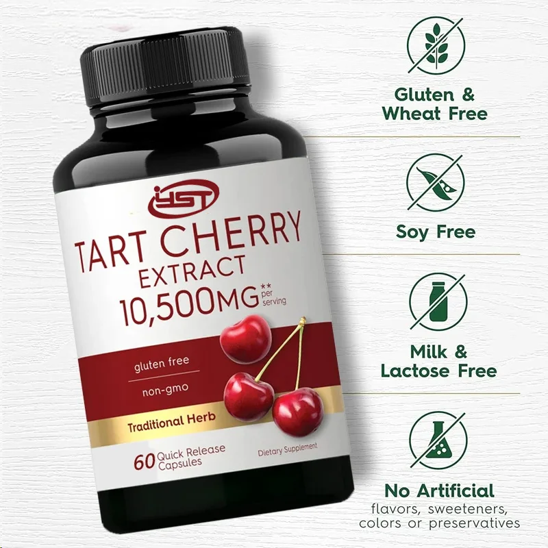 Sour Cherry Juice Extract Capsules 10500 Mg 60 Capsules Maximum Potency  Non Genetically Modified, Gluten Free