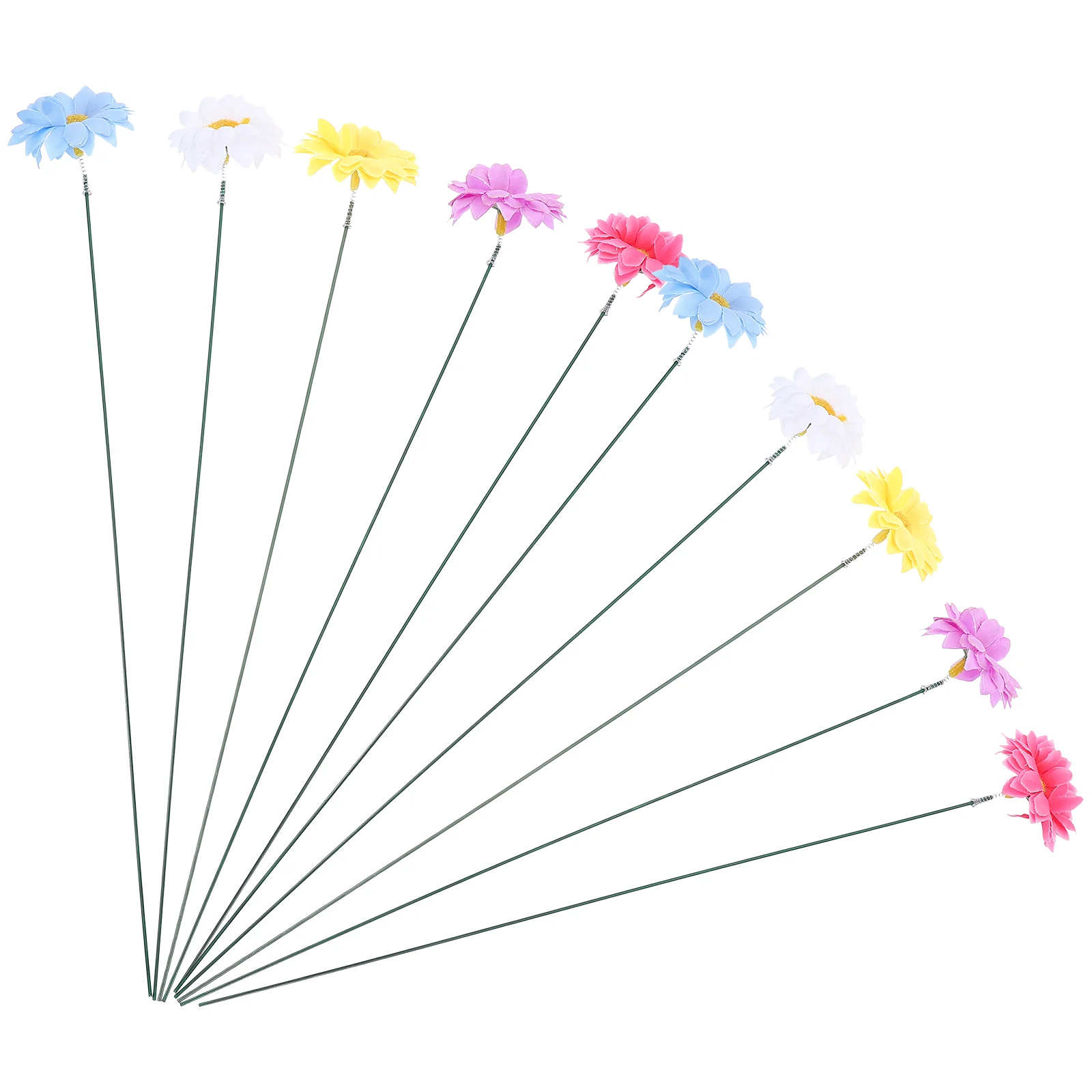 

10 Pcs Daisy Flower Stakes Yard Ornaments Decorative Garden Decorations Small Non-woven