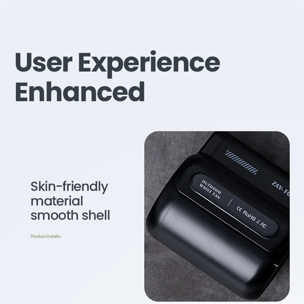 

PA-Leaf Less Waist Mounted Electric Fan Camping Bladeless Fan Wearable Clip Belt Fan Silent Outdoor Bladeless Fan