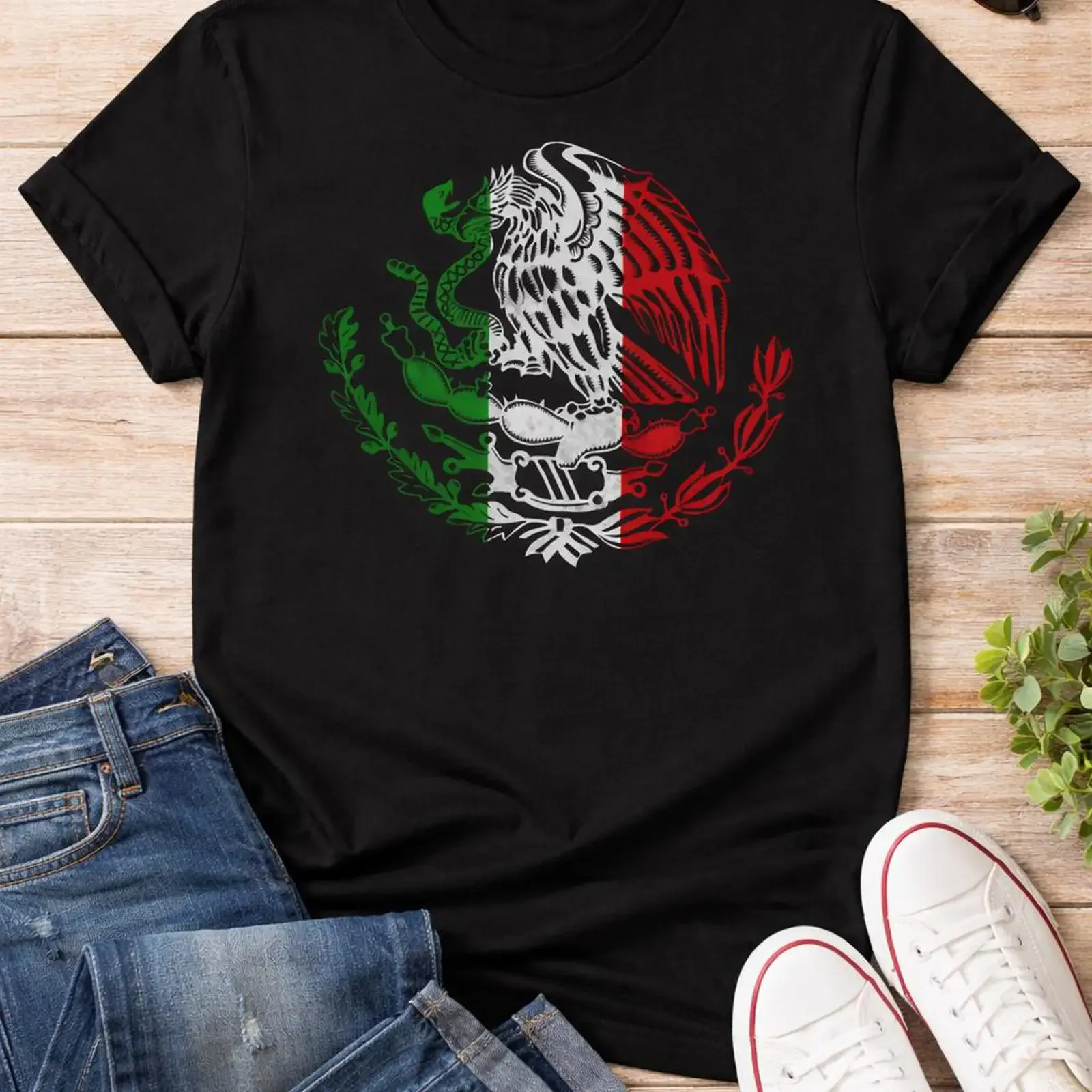 Mexico Mexican Flag Eagle T Shirt Playera Con el Aguila De vintage Washed designer clothes Stretched Stylish Comfortable homme