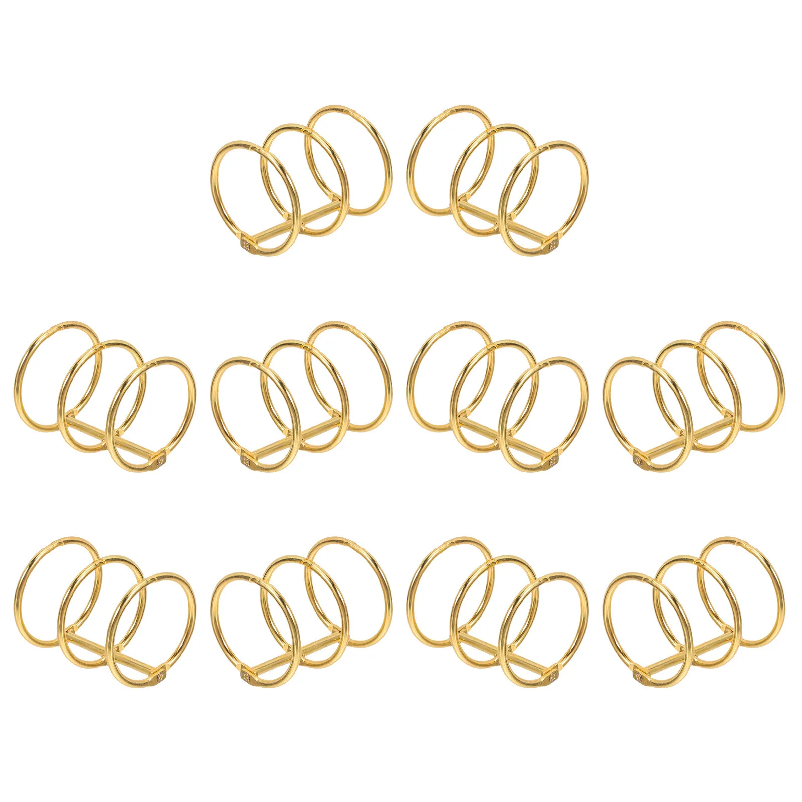 

10 шт. больших металлических кольцевых переплетных колец с тремя отверстиями для блокнотов, тетрадей и карточек