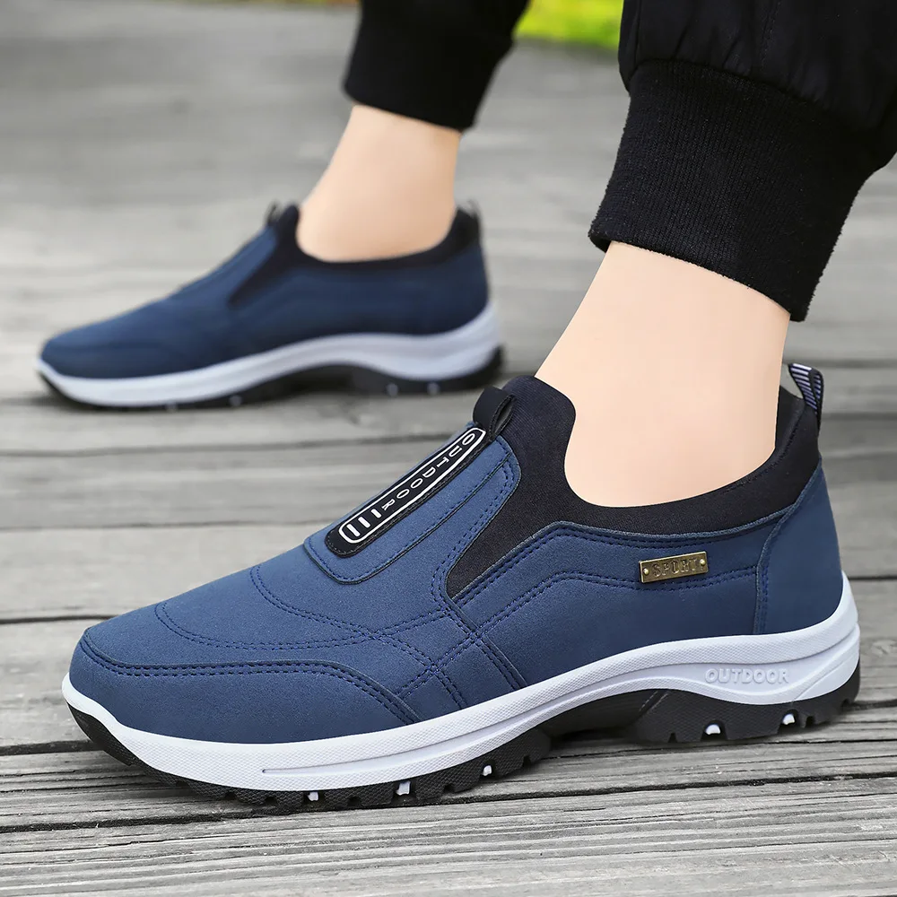 Walking shoes for the elderly, 2024 new outdoor casual sneakers, one kick-in dad shoes, plus size hiking shoes