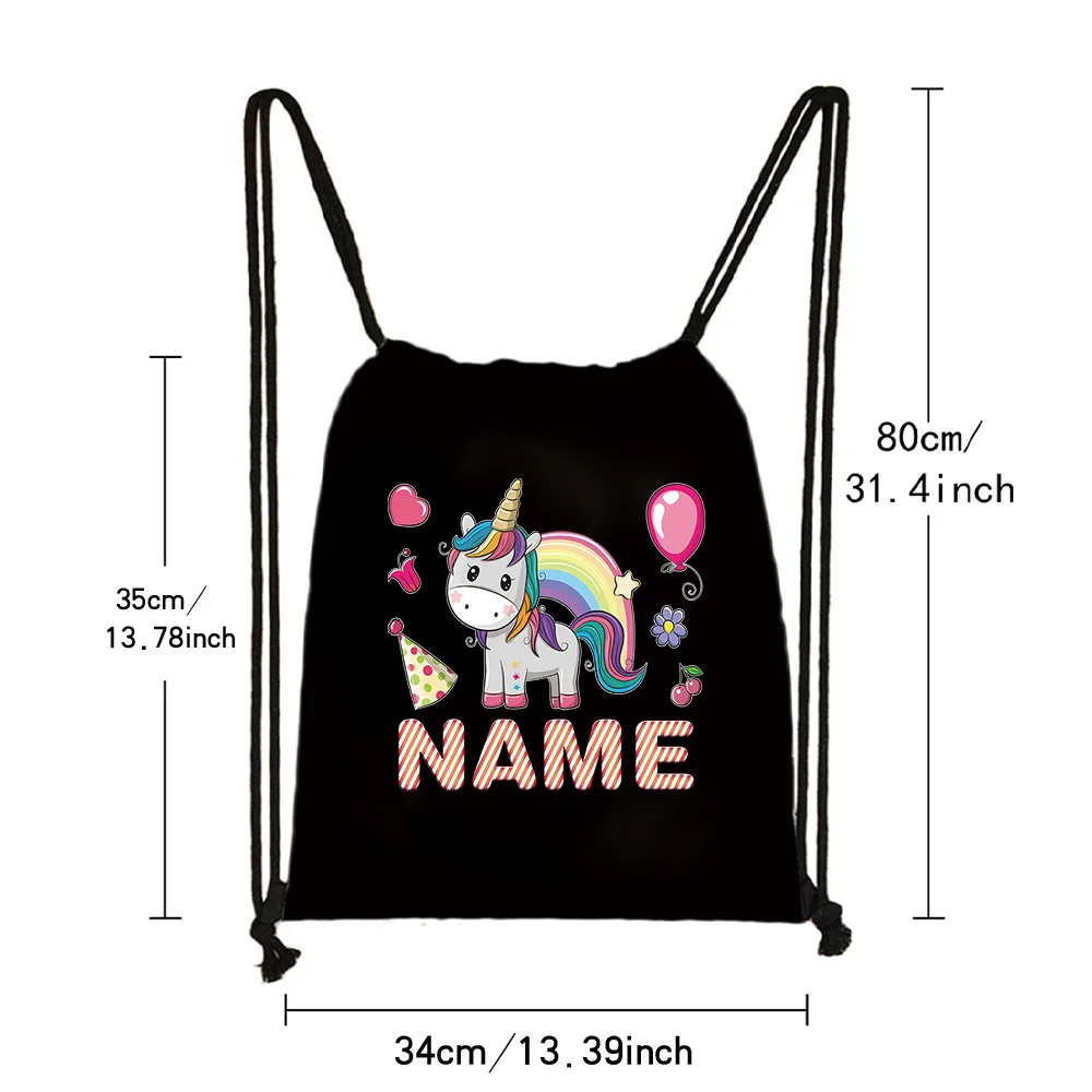 Personalisierte Anpassung Name Kordelzug Rucksack Sporttasche Casual Rucksack Canvas Rucksack Modisches Muster