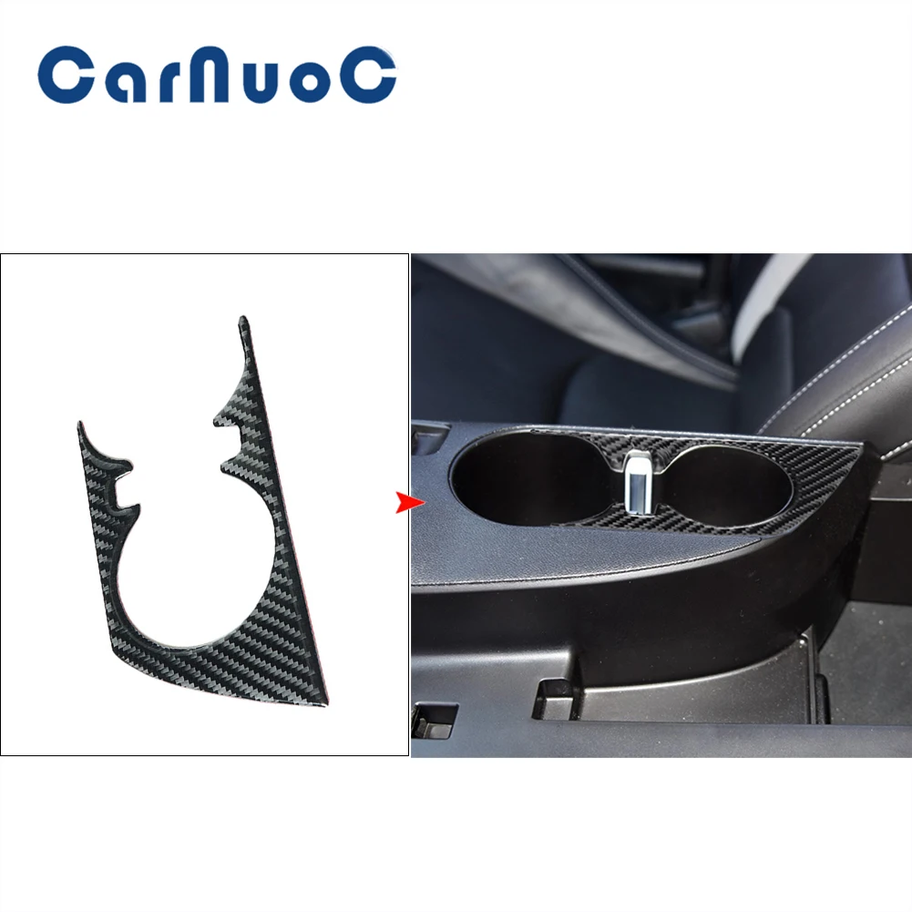 

Carbon Fiber Cover Trim Center Cupholder Panel Decoration Accessories For Chevrolet Camaro 2017 2018 2019 Car Interior Stickers