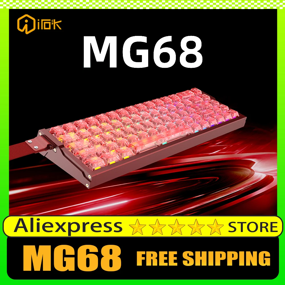 

IROK MG68 MAX Magnetic Switch Keyboard 8K Tri Mode Wireless 0.01RT 64KHz Sampling Rate E-Sports Gaming Custom Keyboard Gifts