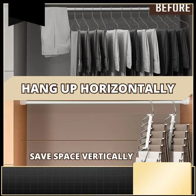 

Trouser Hanger Space Saving Hanger Folding Hanger Multi-Function Organizer-N37R