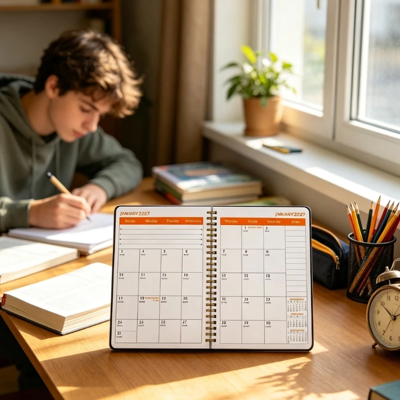 Monthly Schedule Book Size 2027-2029, 3 Year Wirebound Planner Notebook with Paper Pages for Students, Office Routines and Home