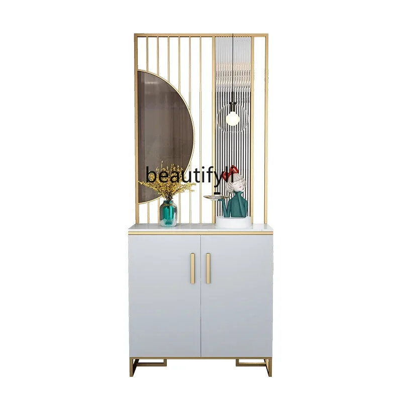 ss K178 s25 A55 Light luxury entrance shoe cabinet screen integrated room hall cabinet living room storage Changhong glass parti