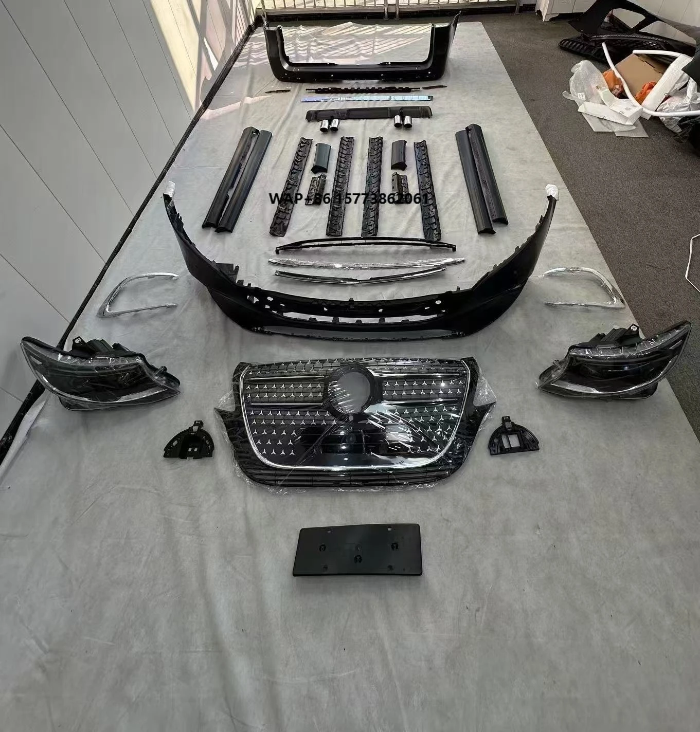 

High Quality New Bodykit Exterior Kit for Vito W447 Brand Upgrade to V300 AMG Include Car Bumper Full Sky Grille HeadLamp