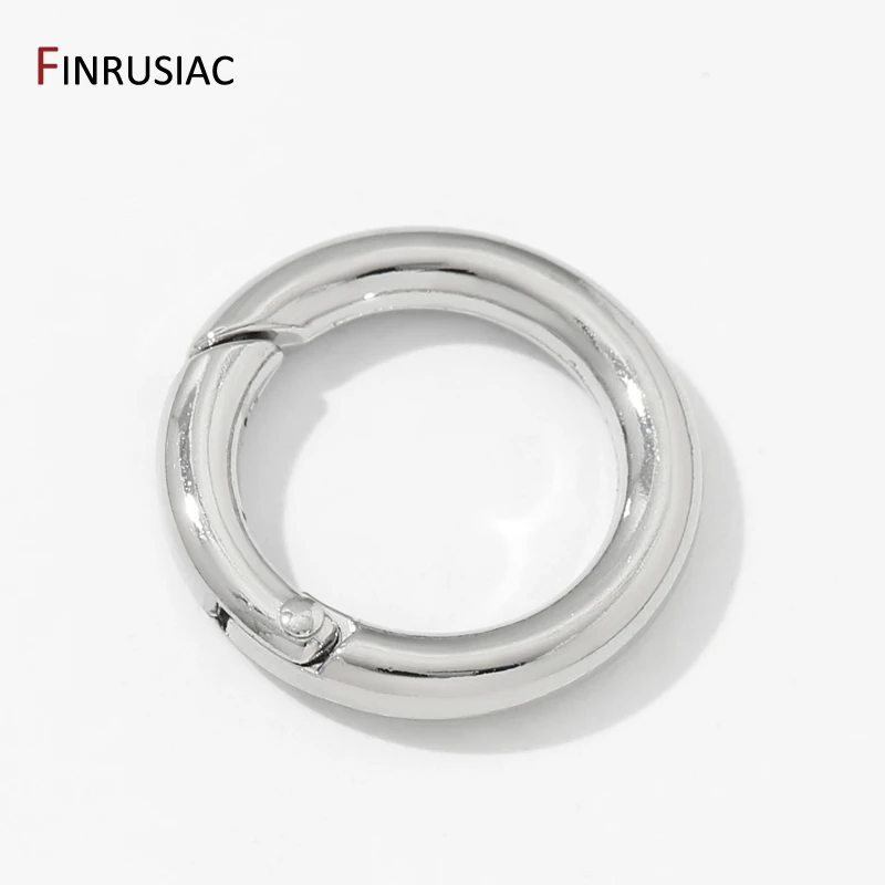 25mm Rhodium Plated Brass O Ring Spring Clasp Openable Round Carabiner Keychain Clips Hooks For DIY Jewelry Making Accessories