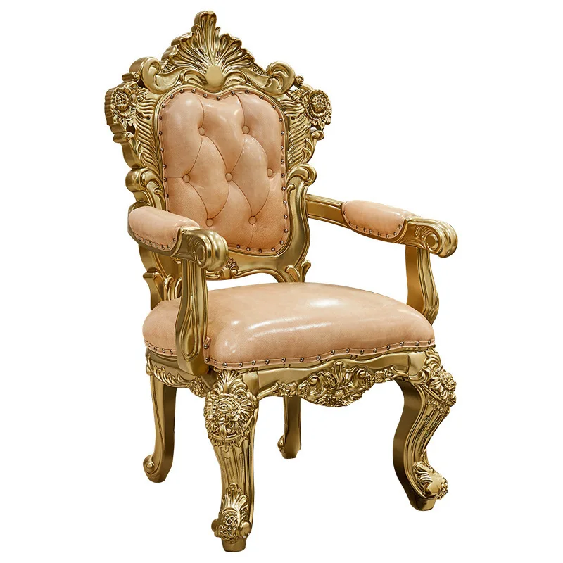 

European style, dining chair, high end, luxury, gold, solid wood, carved, first floor