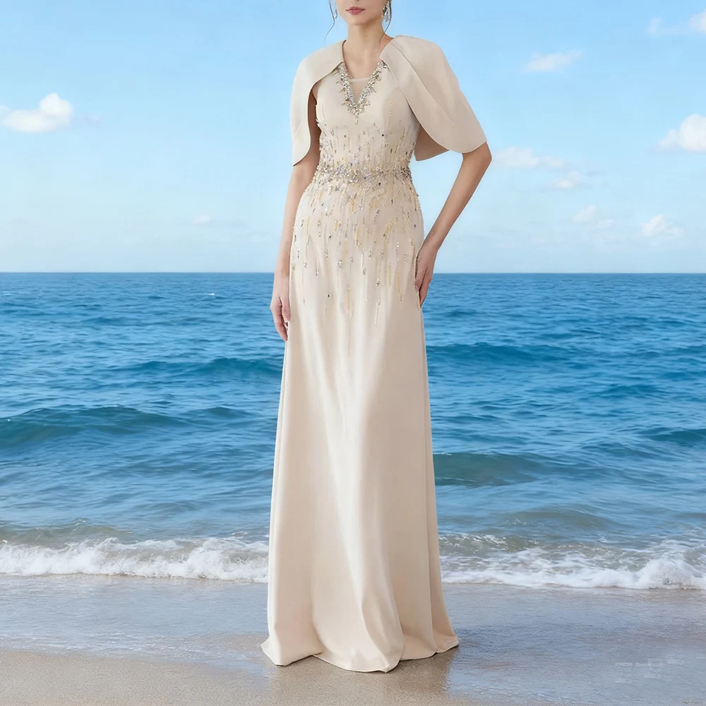 

Customized Luxury Beads Long Evening Dresses for Special Occasions Floor-Length A-Line Women Gala Prom Party Gowns 2025