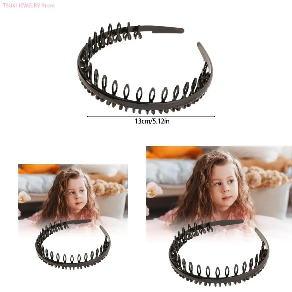 

62KE Pack Of 5 NonSlip Teeth Grip Hairband For Women Girl Men Multiple Use Designs Headbands For Sports Work Everyday Use