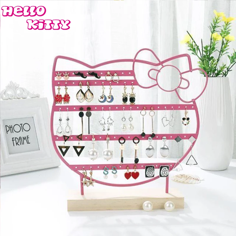 

Sanrio Y2K Hello Kitty Earring Display Stand Kawaii Anime Storage Earrings Jewelry Dormitory Household Girl Birthday Gift Cute