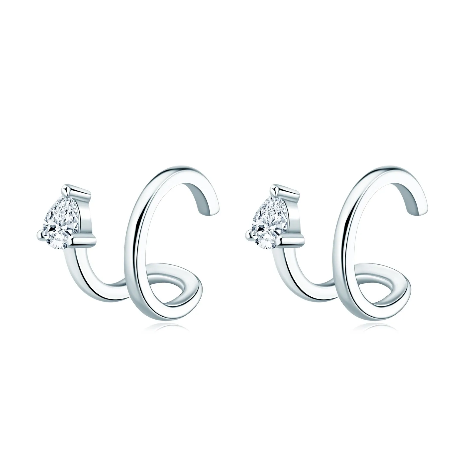 EMO-203 Lefei Mode ChimClassic Moissanite Fine Double réinitialisation Boucles D'oreilles Pour Les Femmes En Argent Sterling 925 ixCharme Bijoux Cadeau