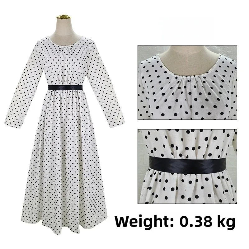 

New Medieval Polka Dot Dr Stage Performance Costume Retro Dance Ball Gown Brown Stripes loween Faion Chinese Sle Skirt