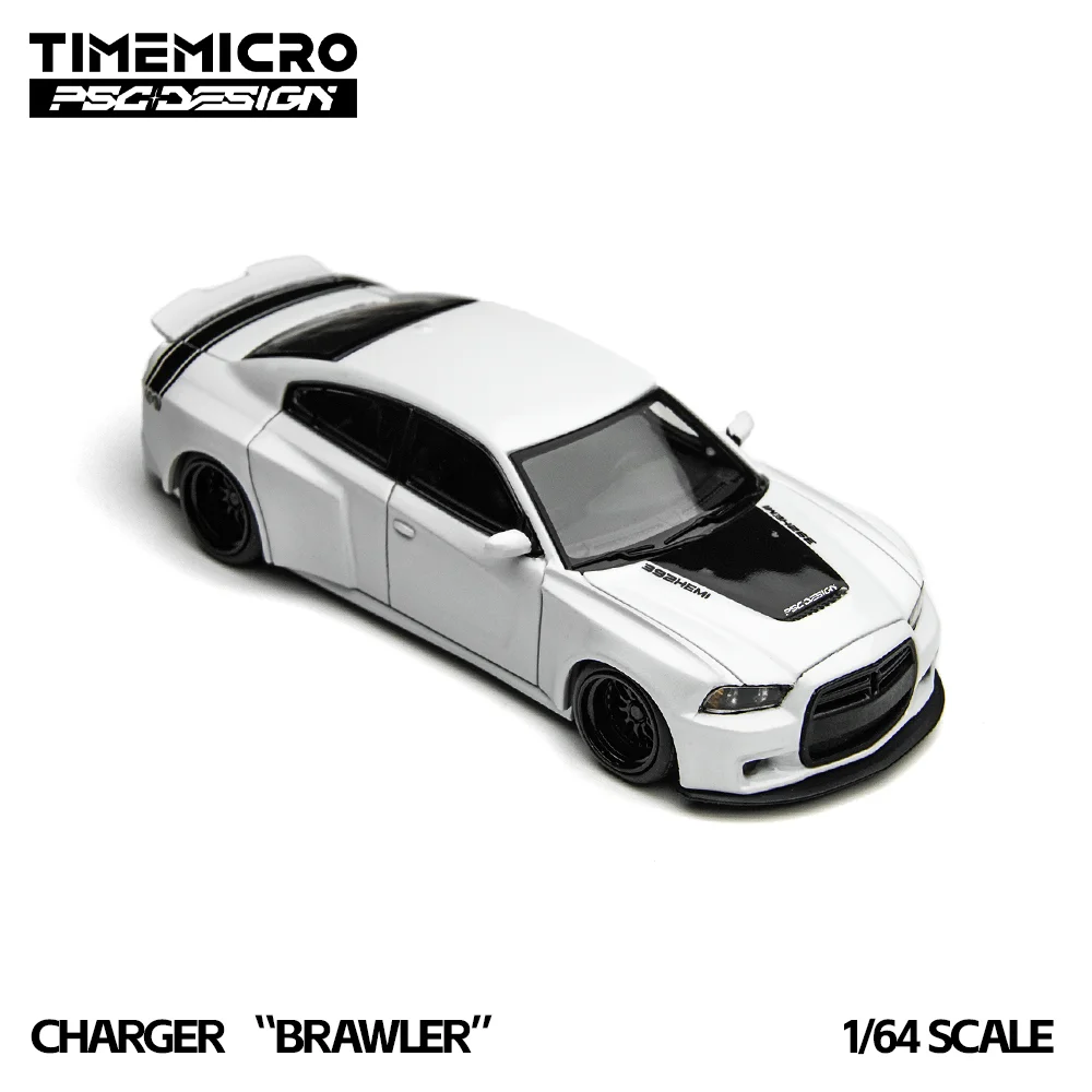 

Модель автомобиля TimeMicro 1:64 Charger "Brawler" красно-белая, имитация покраски, из сплава, для хобби, коллекционирования и демонстрации