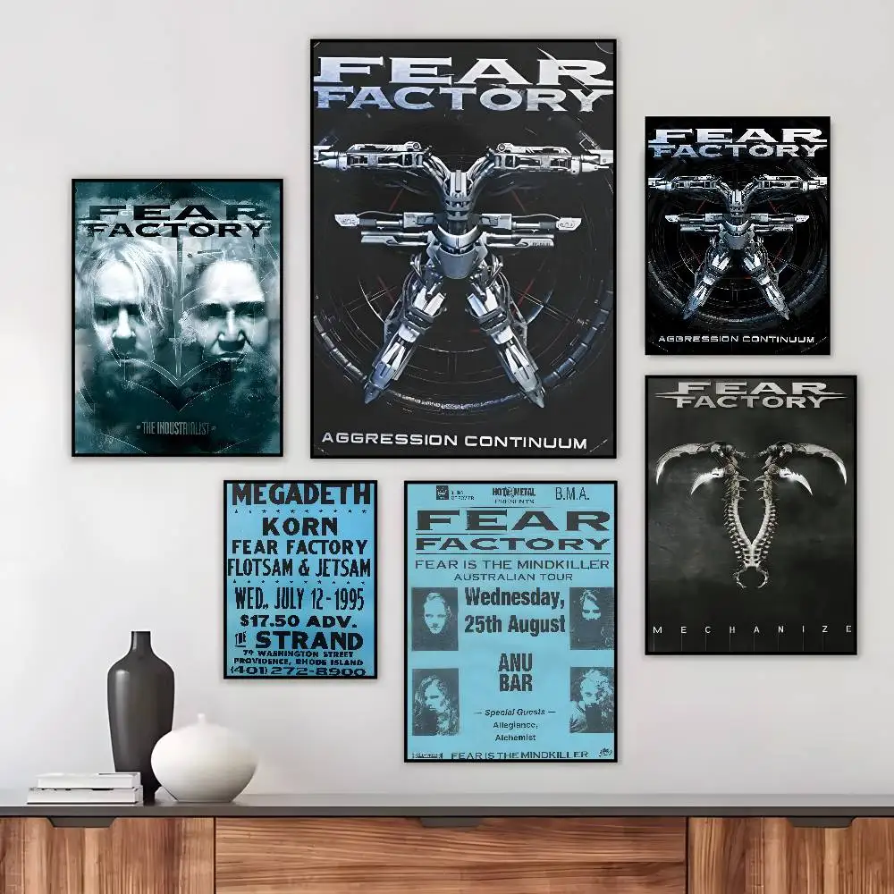 Rock Band Fear F-Factory poster art HD canvas advanced aesthetic Printing Paper Wall Art for Living Room Home Decor