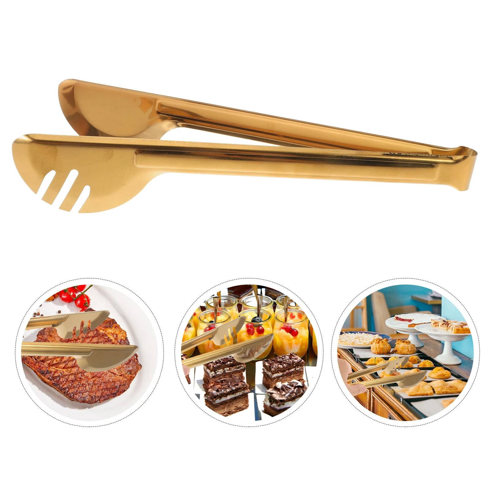 

12 Inch Stainless Steel Food Heavy Duty Kitchen Bbq Grill Salad Buffet Serving Tongs Half Round Claw