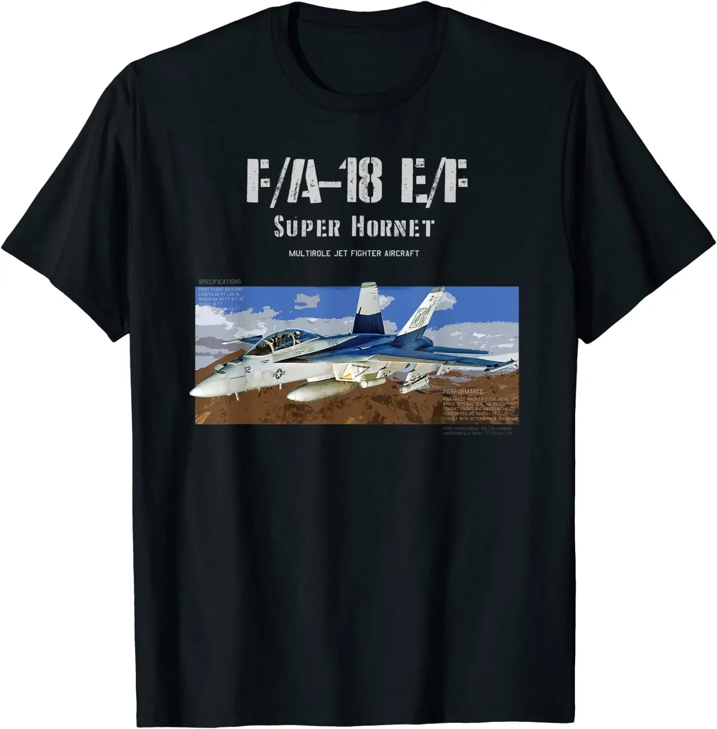 

F/A-18 E/F Super Hornet Jet Fighter Airplane Men T-Shirt Short Sleeve Casual Cotton O-Neck Summer Shirts