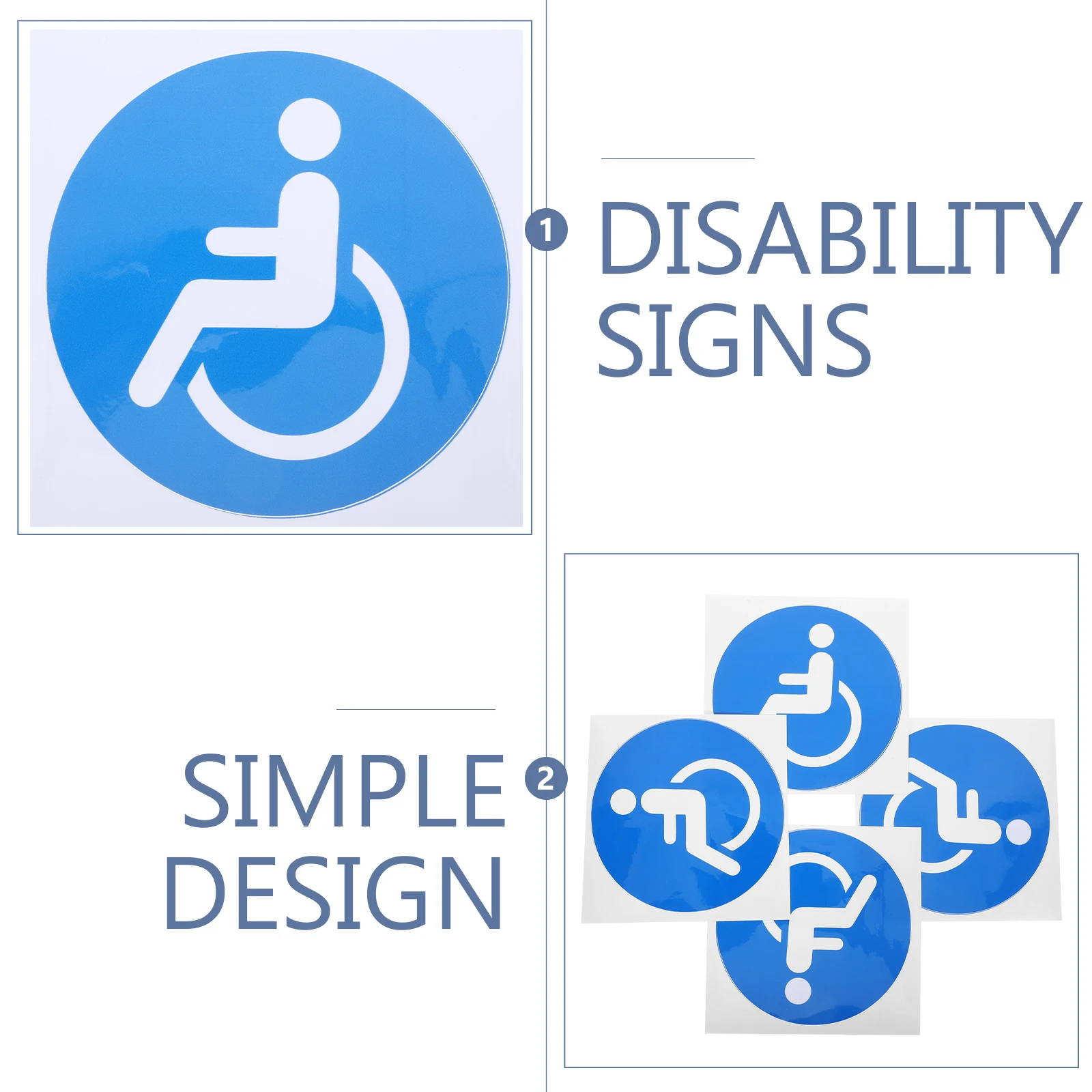 

4 Pcs Wheelchair Logo Sticker Disabled Stickers Car Sign Adhesive Disability Decals Bumper Automotive Accessories Fold