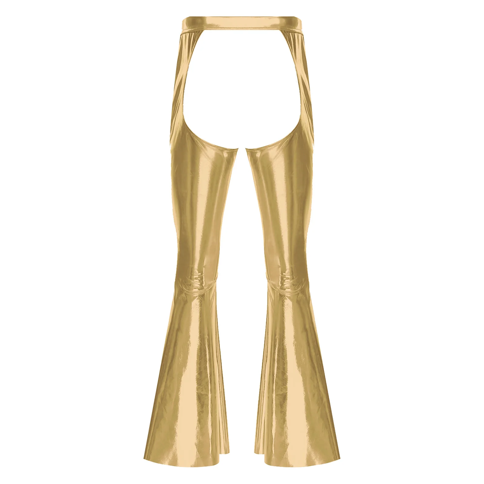 الرجال تأثيري ملحق فصول معدنية متوهج السراويل المعدنية أنيق Crotchless بنطلون للنادي حفلة مرحلة الأداء السراويل #3