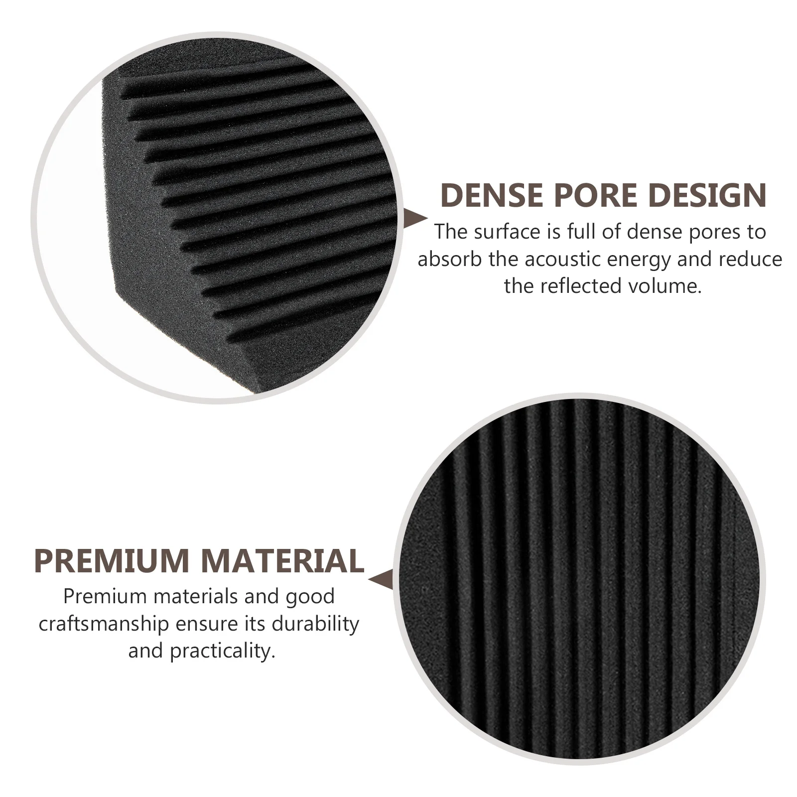 

3pcs Corner Bass Trap Sound Absorbing Acoustic Foamed Tile For Studio Wall Panels Noise Reduction