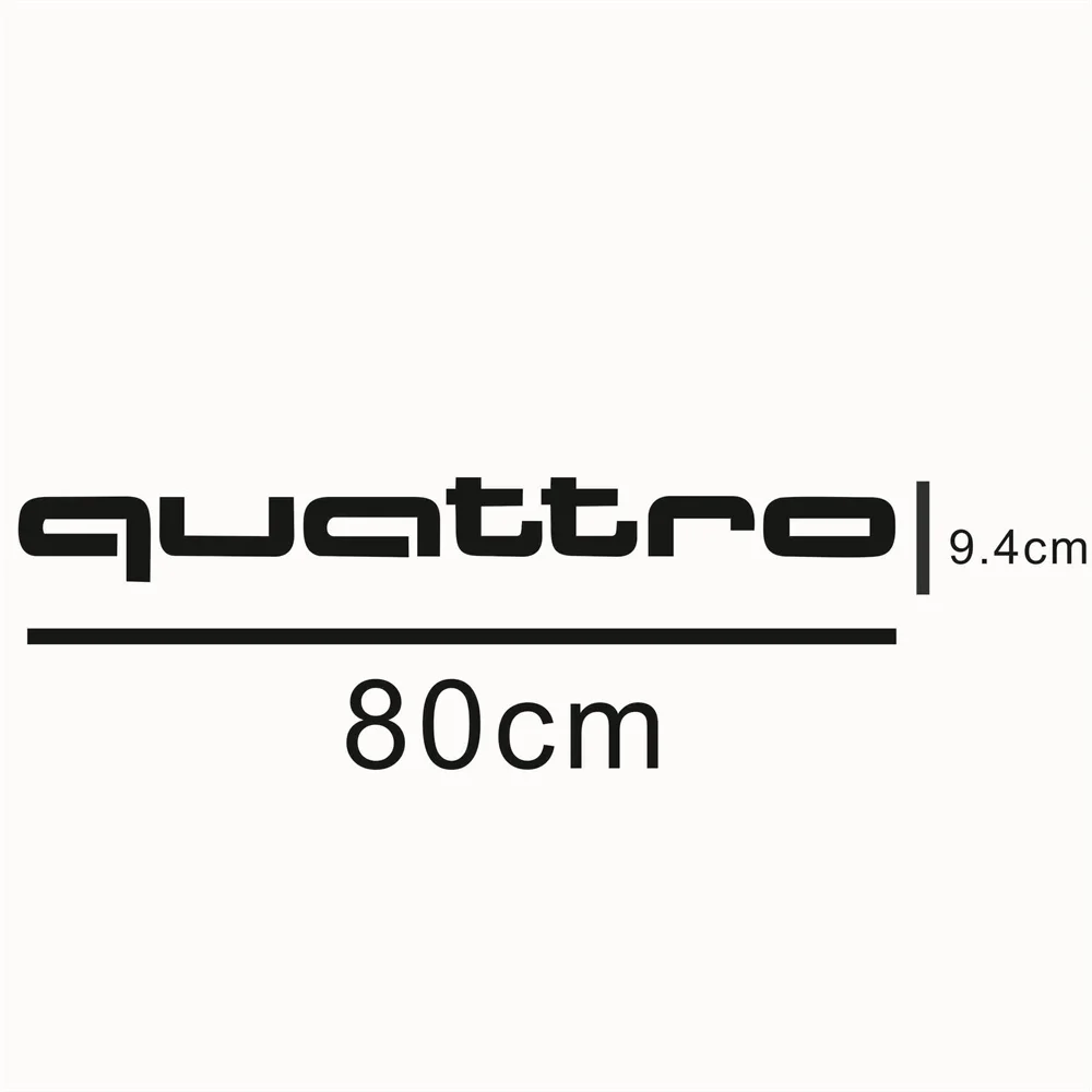 80cm Car Quattro Sticker Front Rear Window Decals For Audi A3 A5 A6 A4 A1 A2 B6 B5 B2 B7 Q5 Q3 Q2 S3 S5 S6 RS3 RS6 RS4 RS5 TT