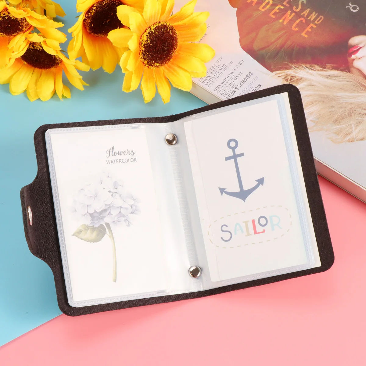 1 قطعة 12 فتحات حامل بطاقة Pu منظم مدمج لبطاقات الائتمان المفاجئة إغلاق خفيفة الوزن حقيبة سفر محفظة حقيبة #3