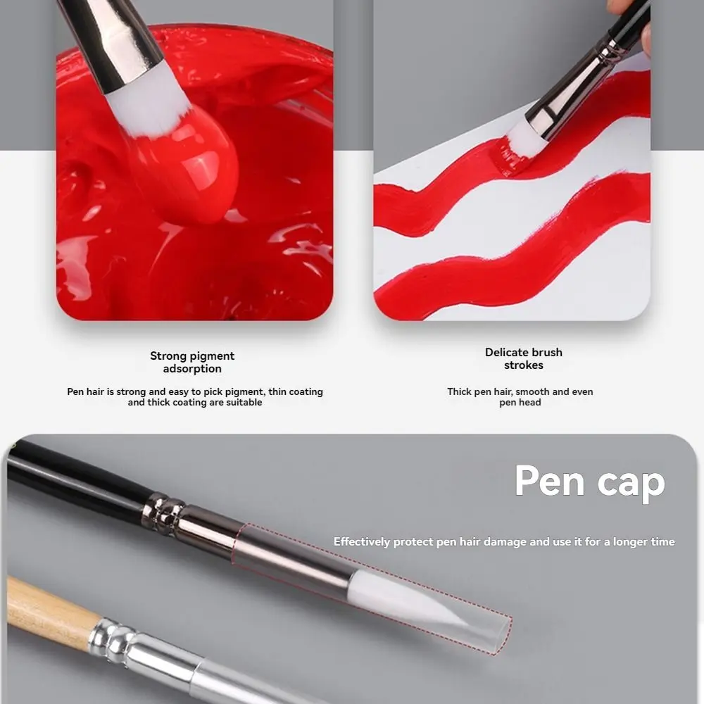 9Pcs/Set Multifunctional Nylon Hair Paintbrush Set Soft Bristled Wooden Handle Watercolor Drawing Brushes Different Shape