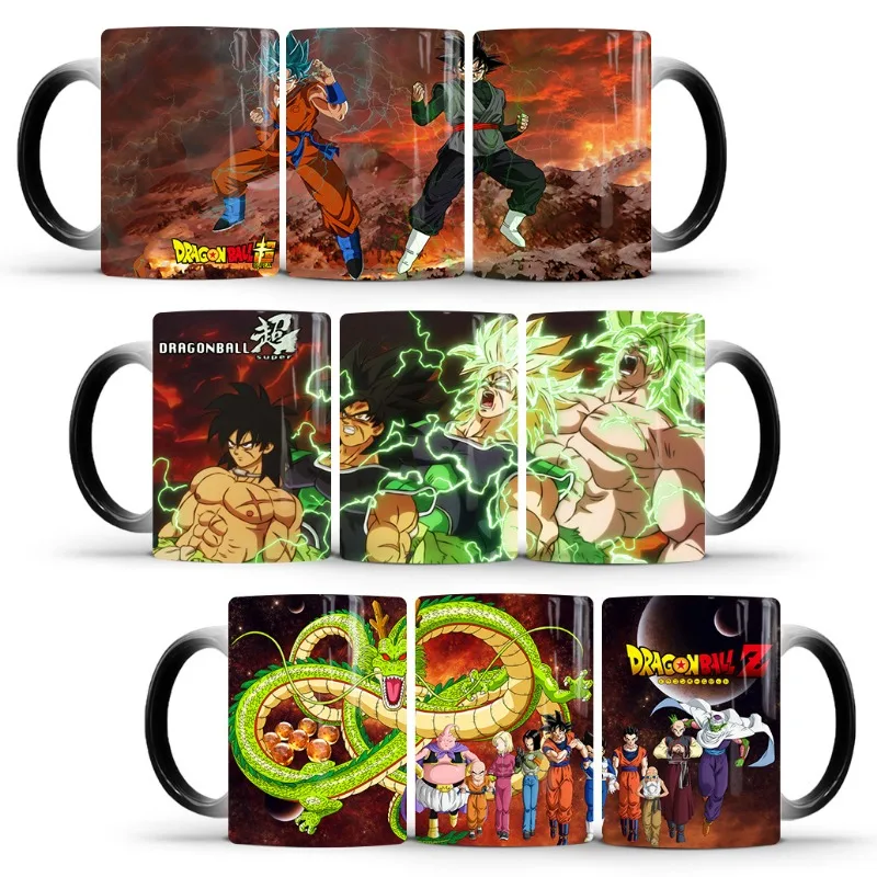 Anime Dragon Ball Goku Mug Cartoon Creative Son Goku Ceramic Cup Hot Heat Sensitive Magic Color Changing Mug Kids Birthdays Gift