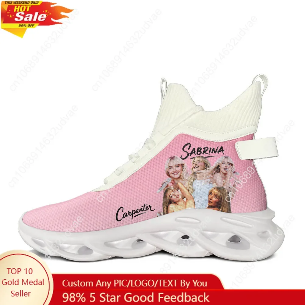 

Sabrina Carpenter High Top Running Shoes Mens Womens Casual Sneaker Pop Singer Mesh Footwear Custom Soft Elastic Sole Shoe White