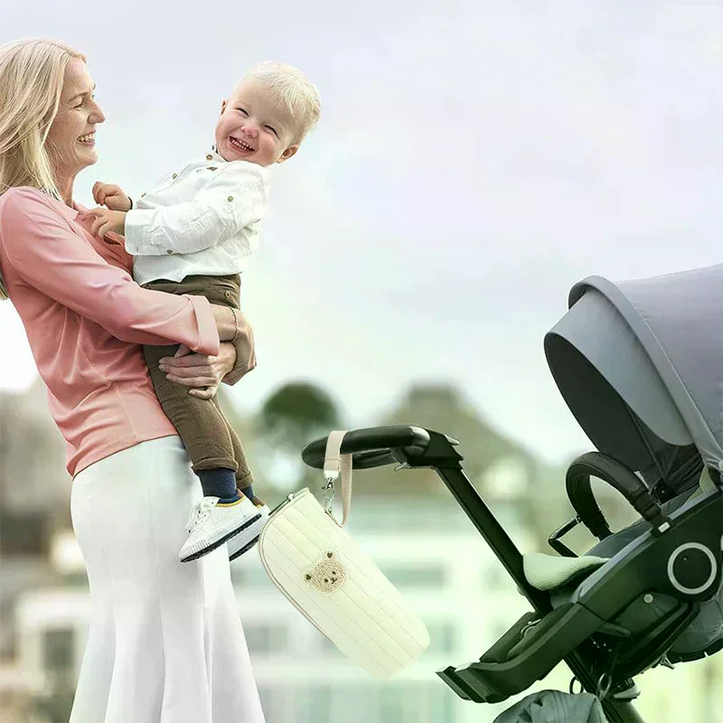 Tas Botol Bayi Terisolasi, Gaya Beruang yang Menggemaskan, Tempat Botol Bayi Termal, Tas Pengangkut ASI, Mudah Dibersihkan