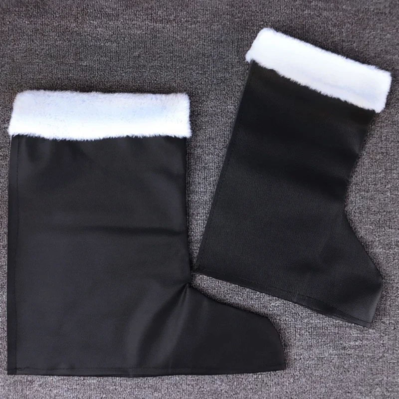 Erwachsene Kinder Weihnachtsmann für Weihnachten Schuhe Schwarze PU-Lederschuhe Party Cosplay Kostüme Zubehör