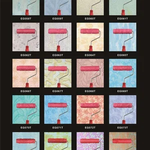 Ferramentas decorativas da pintura do teste padrão do rolo da pintura em relevo da textura para a máquina mal ventilada de borracha da pintura da pintura do agregado familiar escova eg321t 6 principais vendas rolo para textura parede - №4