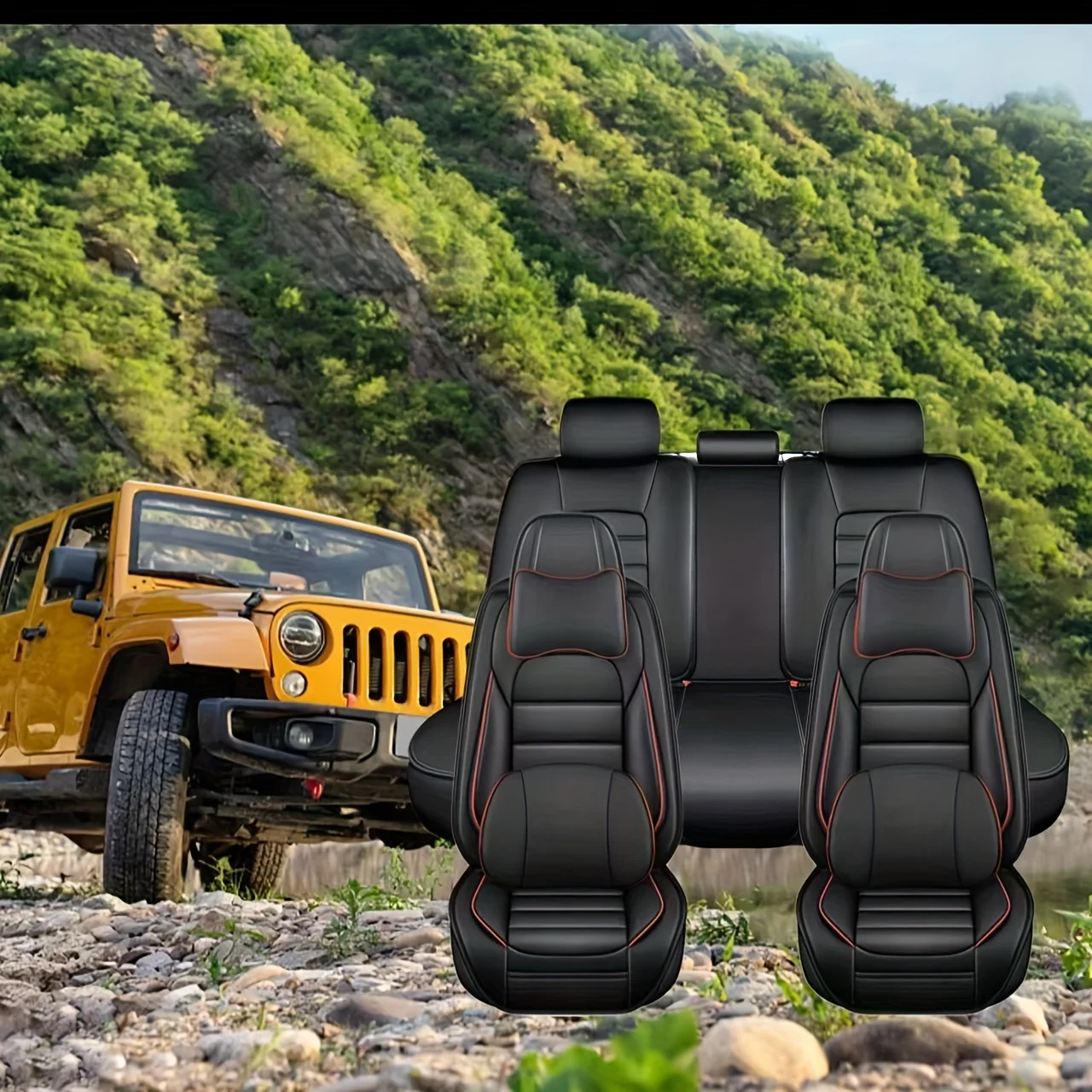 

Special Seat Cover High-Grade Car Seat Covers 5pcs, Full Set Seat Covers for 2000-2024 for JEEP for Wrangler for Jeep Grand for