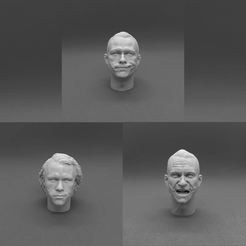1/6 Scale Resin Diecast Head Sculpture Model Australian Actor Heath Joker Head Carving Fit 12'' Action Figure Unpainted