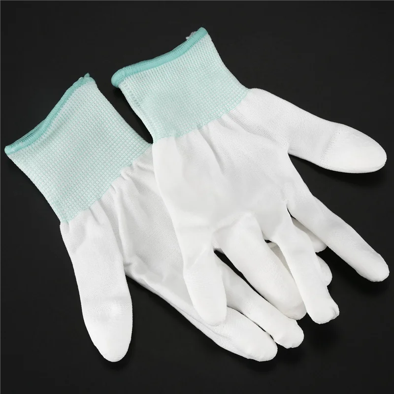 ZIZI 3 Pair ESD PC Computer Working Anti-Skid Anti Skid Anti-Static White Gloves New