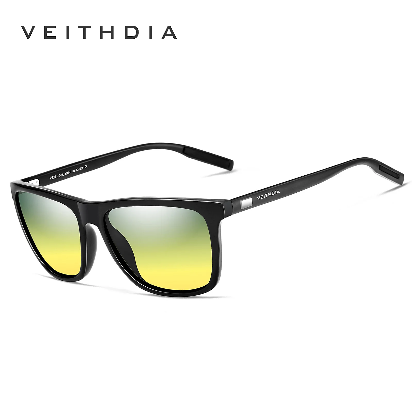 VEITHDIA Merk Zonnebril Unisex Retro Aluminium + TR90 Zonnebril Gepolariseerde Lens Vintage Brillen Zonnebril Voor Mannen/Vrouwen 6108