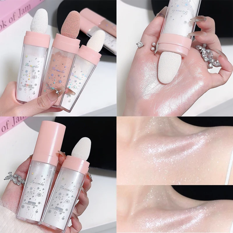 

Ультратонкая жемчужная пудра-хайлайтер Diamond Shine - сияющий шампанский золотой шиммер для лица и тела, придающий сияние ключицам