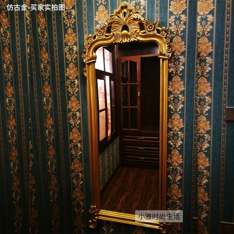 Nordic Full Length Mirror Full Body Aesthetic Shower Gold Mirror Floor Standing Luxury Decorative Miroir Mural Home Decor WH30XP