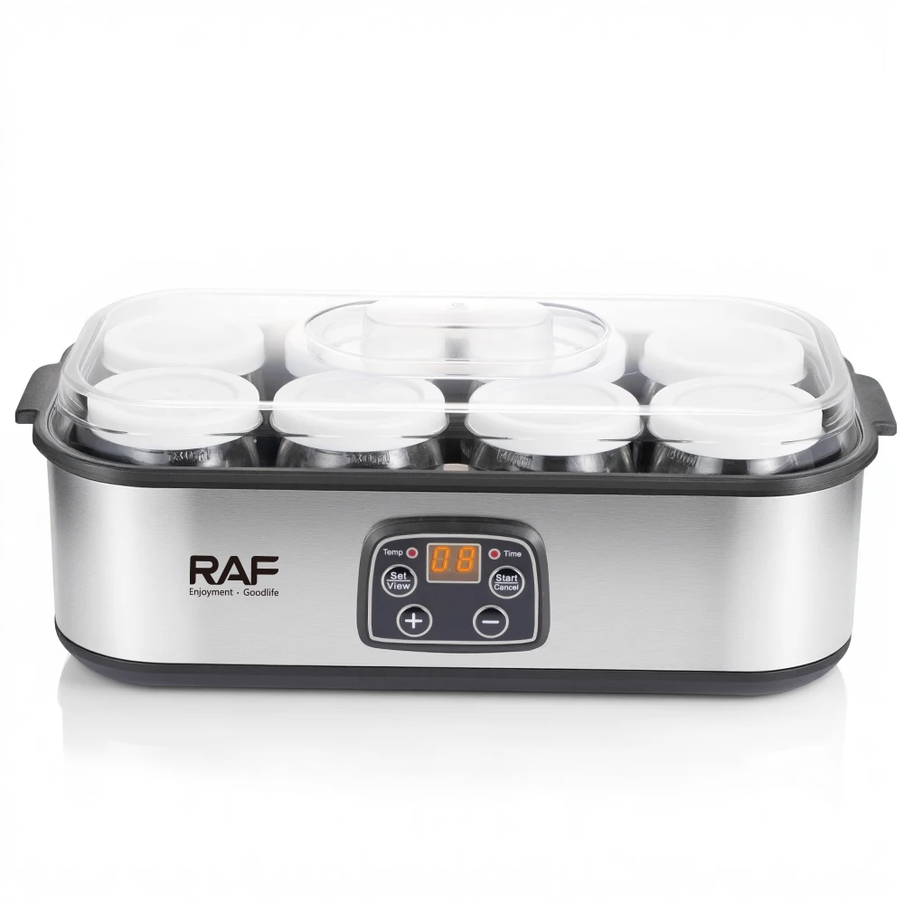 Automatic Home Yogurt & Ice Cream Maker Stainless Steel Electric with 8 Glass Jar Healthy Household Prices Frozen Food Machine