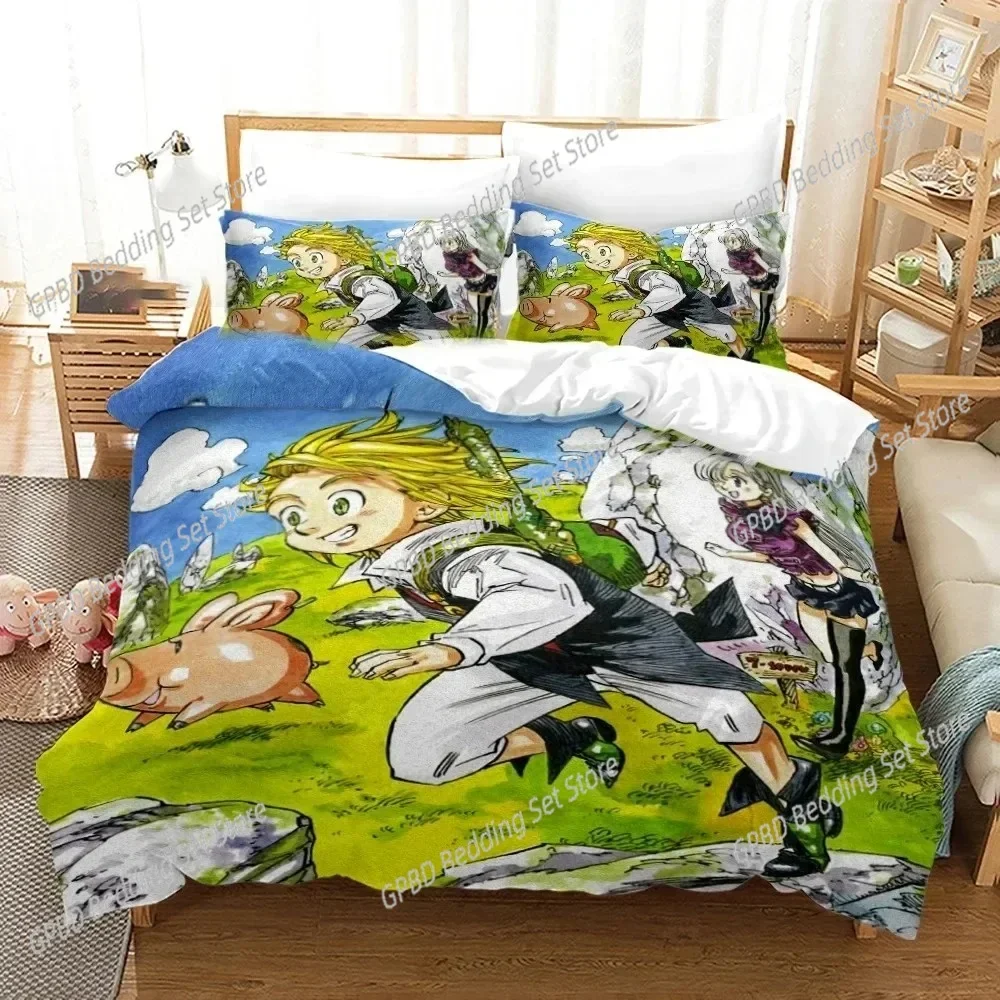 3D Printed Seven Deadly Sins Bedding Set Anime Meliodas Duvet Cover Double Twin Full Queen King Adult Kid Bedclothes Quilt Cover