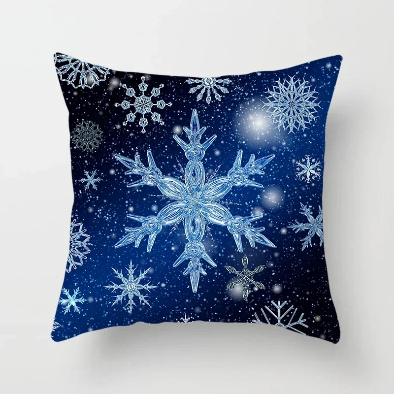 Snow scene snowflake pillowcase sofa car decoration office gaming chair cushion suite room bedside home decoration pillowcase