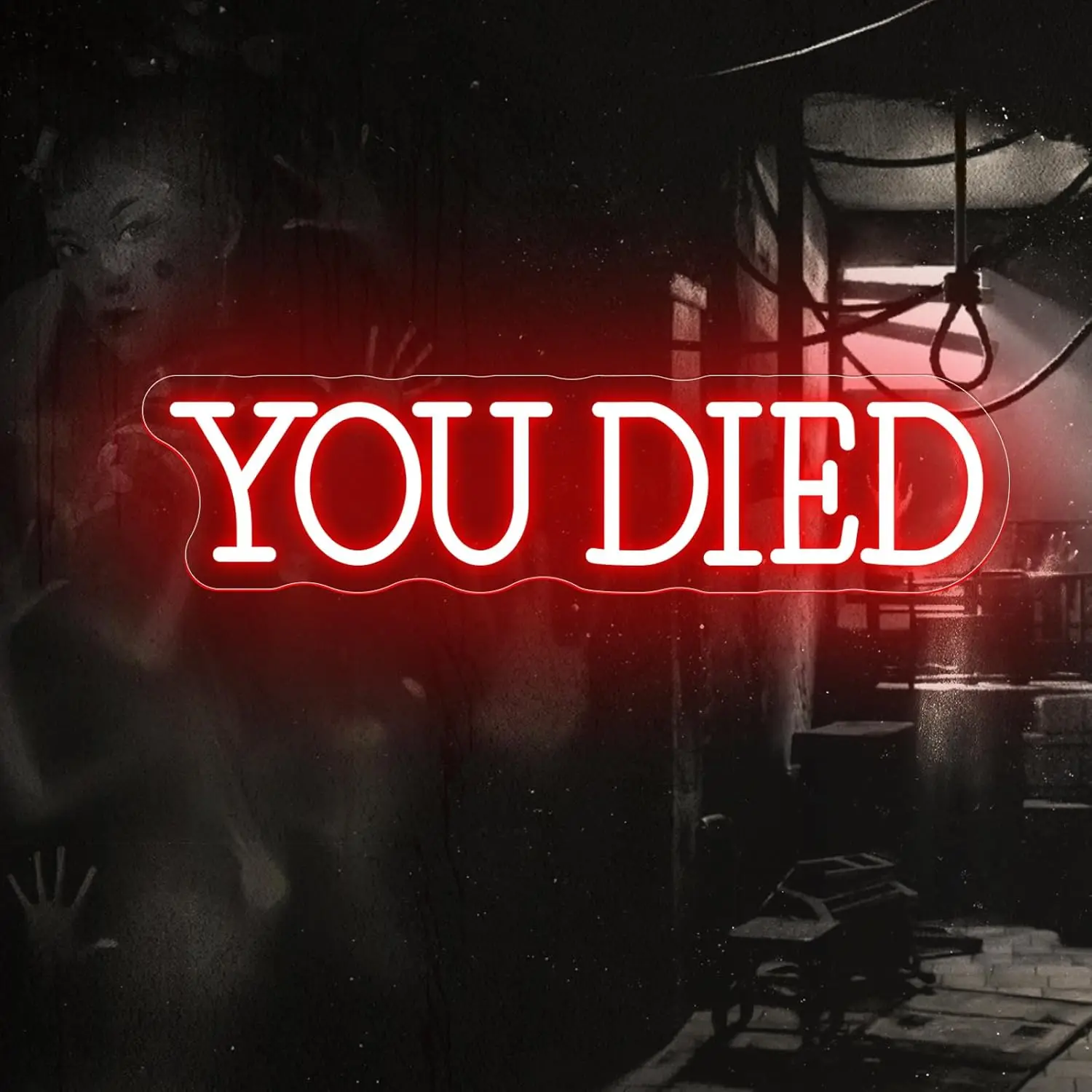 

"You Died" Neon Sign Dark Fantasy Art Wall Light USB LED Neon Light for Game Room Bar Club Bedroom Decoration Gift Night Light