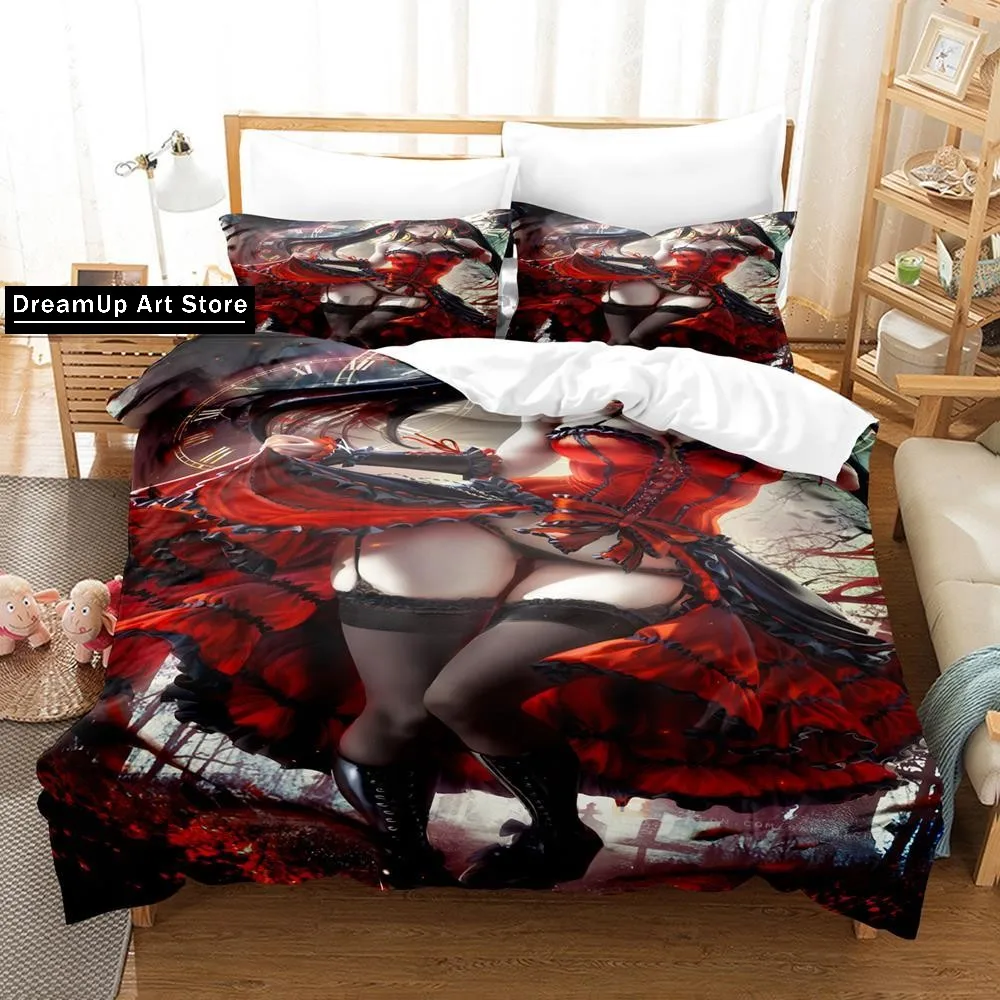 3D Print Fashion Date a Live Tokisaki Kurumi Bedding Set Boys Girls Twin Queen Full Size Duvet Cover Pillowcase Bed Adult Bedroo