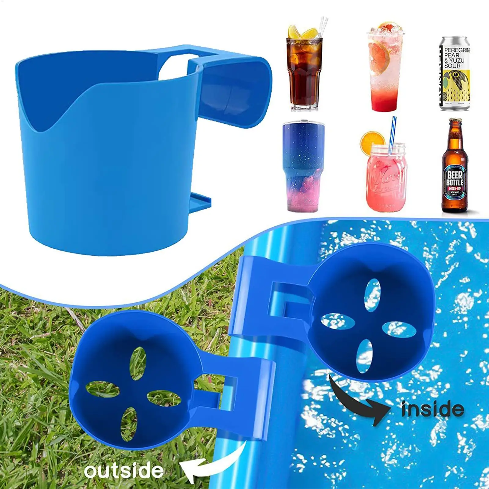 

Poolside Cup Holder For Aboved Ground Swimming Pool Pool Drink Holder No Spill Drink Holder Fits 2 Inch Or Less Poolside Bar