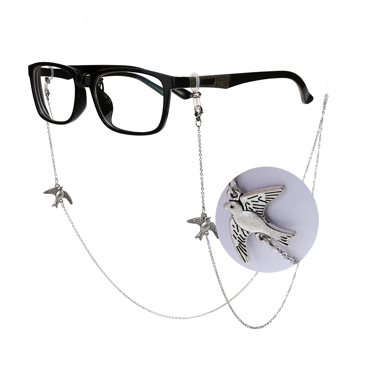 

Vintage Bronze Glasses Chain Silver Bird Design Eyeglass Strap For Sunglasses Reading Glasses Outdoor Sports Hiking